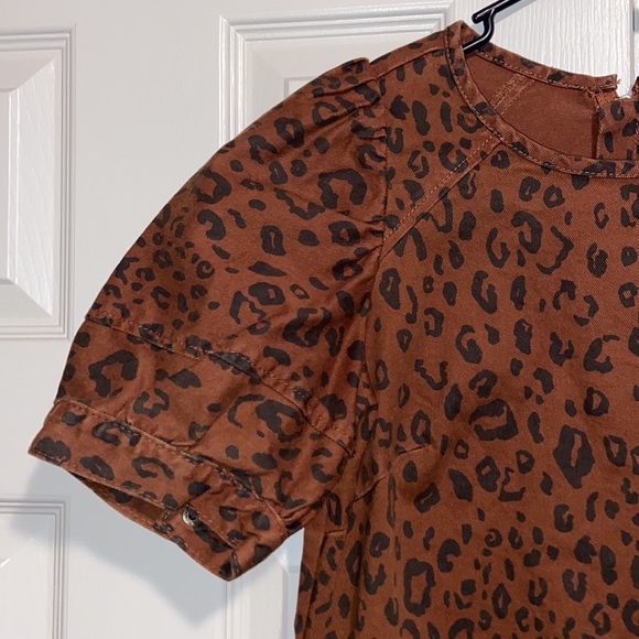 Universal Thread Leopard Print Denim Dress - Picture 3 of 7